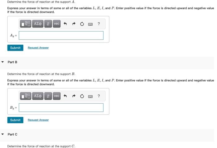 Solved Determine The Reactions At The Supports A,B, And C.EI | Chegg.com