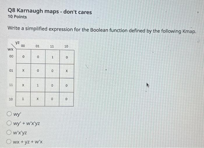 Solved Q6 Karnaugh Maps Don T Cares 10 Points Write A Chegg Com   Image