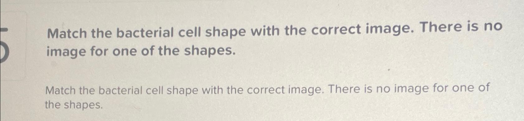 Solved Match the bacterial cell shape with the correct | Chegg.com
