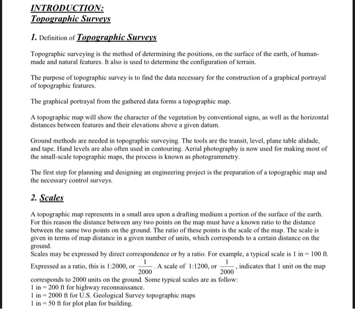 literature review on topographic survey pdf