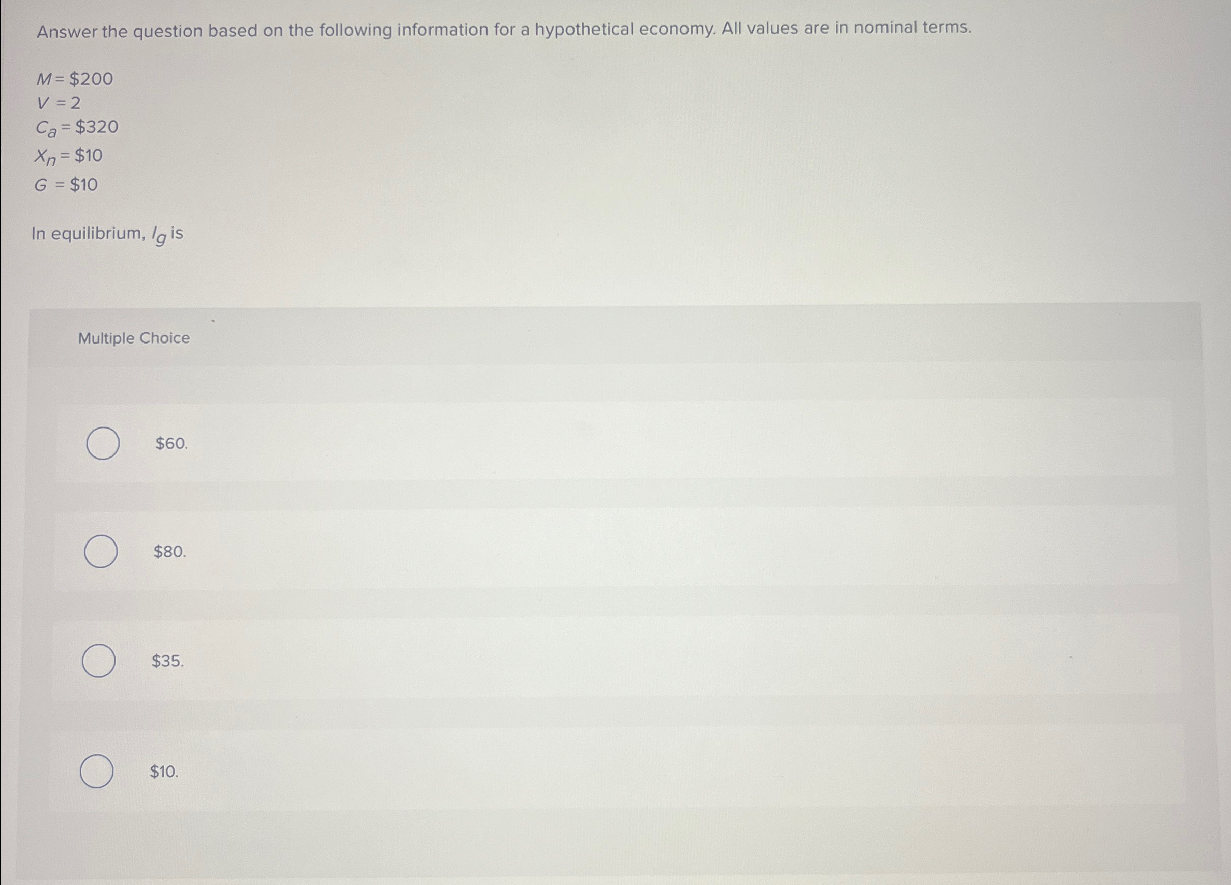 Solved Answer the question based on the following | Chegg.com