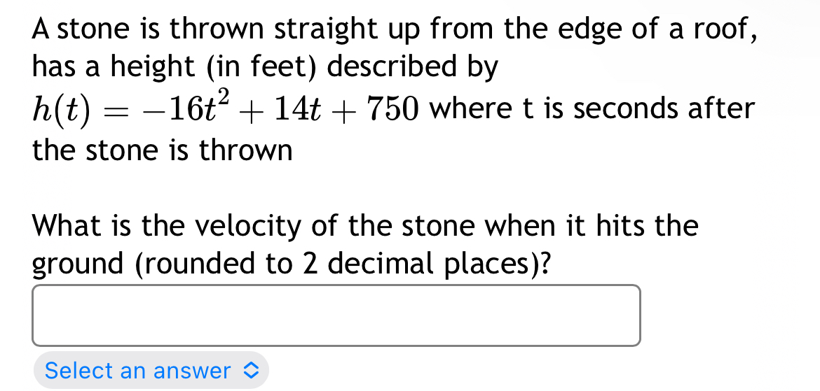 Solved A stone is thrown straight up from the edge of a | Chegg.com