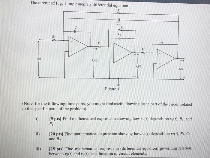 Solved The circuit of Fig. 1 implements a differential | Chegg.com