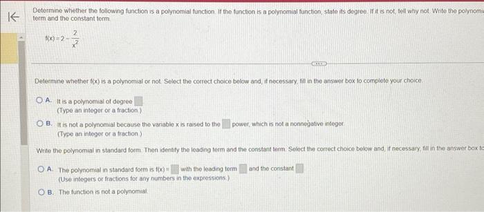 Solved Determine whether the following function is a | Chegg.com