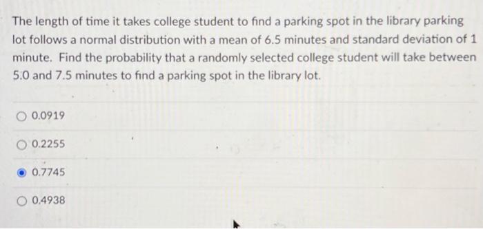 Solved The length of time it takes college student to find a | Chegg.com