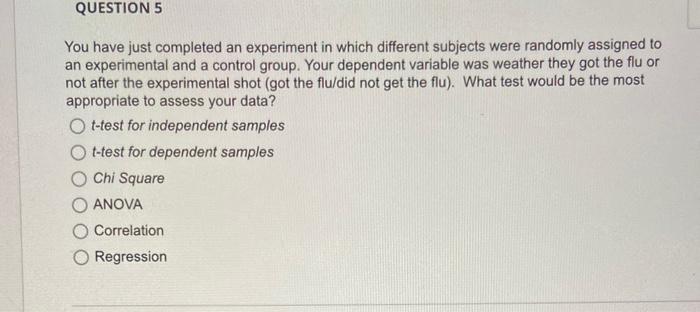 Solved You have just completed an experiment in which | Chegg.com