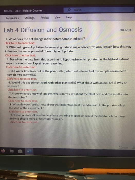 BIO201L+Lab+4+Upload+Docume.. e Search References