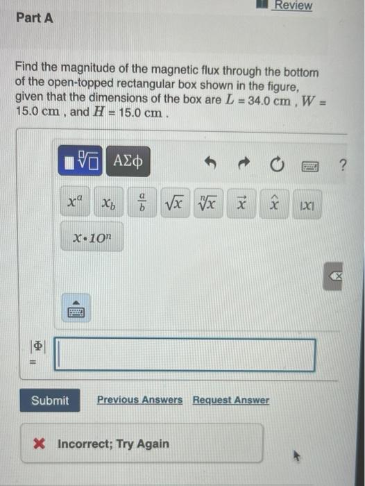 Solved Review Part A Find the magnitude of the magnetic flux | Chegg.com