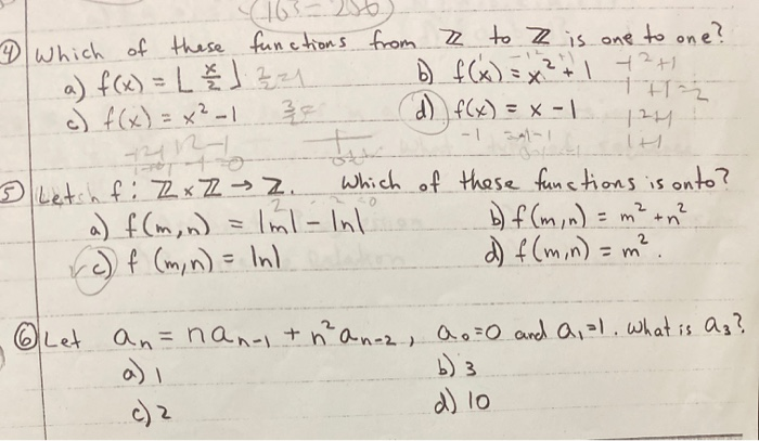 Solved 1 Allt 4 Which Of These Functions From I To Z Is Chegg Com