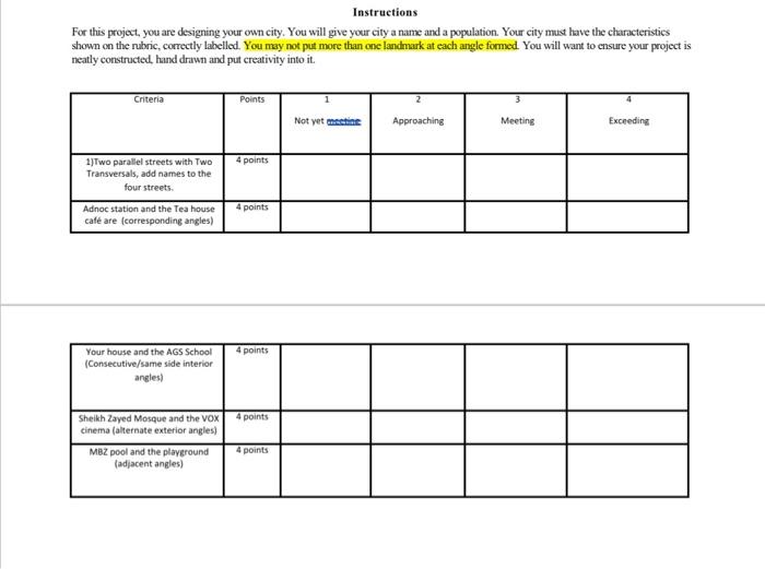 Instructions For this project, you are designing your | Chegg.com