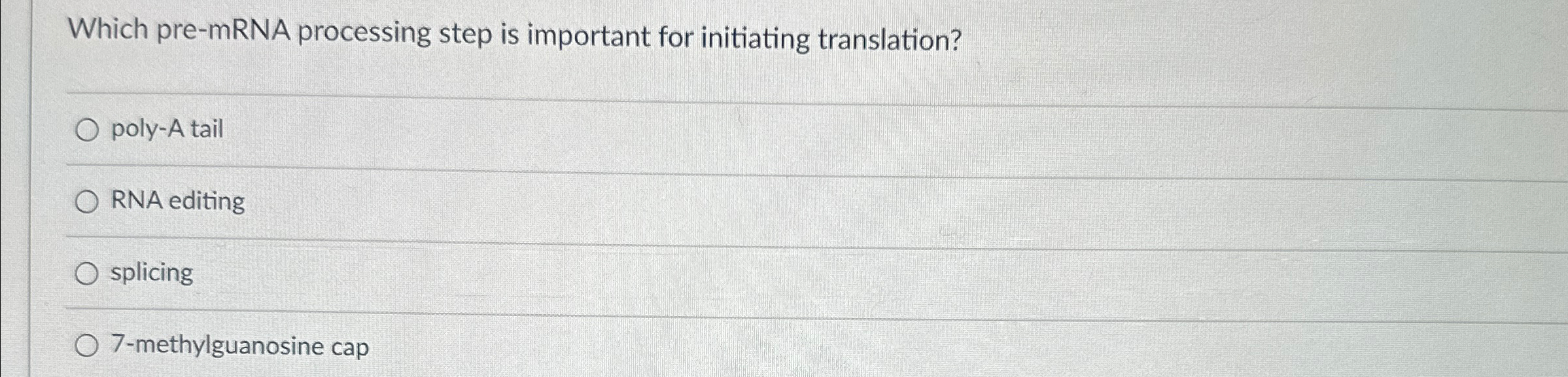 Solved Which pre-mRNA processing step is important for | Chegg.com