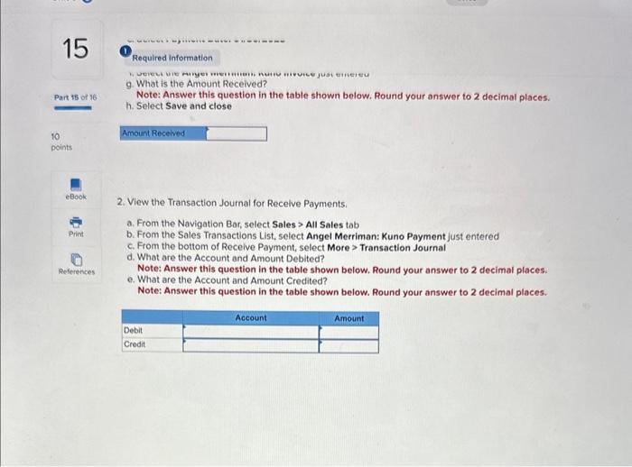 EM7.15 Customers Transaction: Receive Payment | Chegg.com
