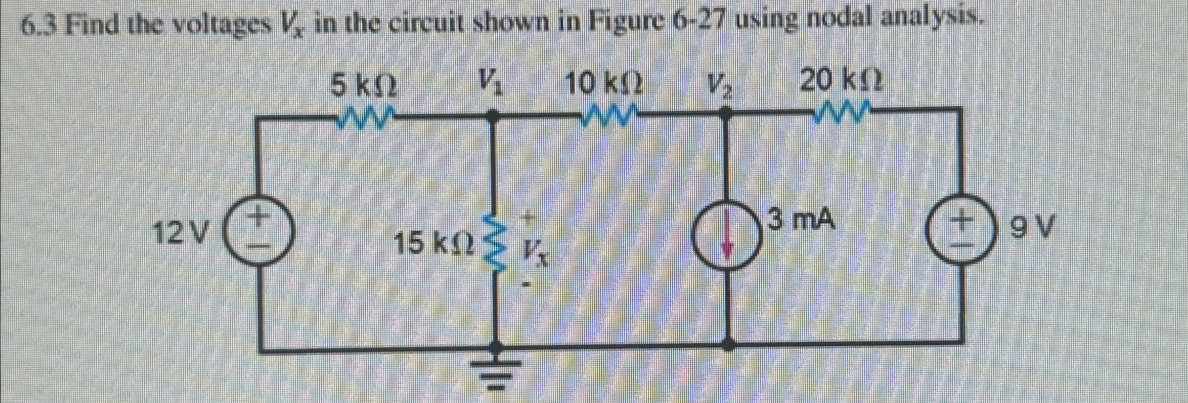 Solved 6.3 ﻿Find the voltages Vx ﻿in the circuit shown in | Chegg.com