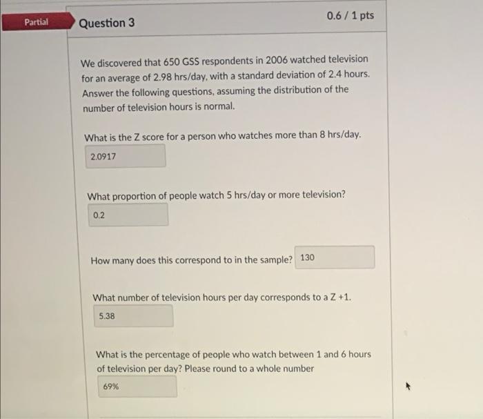 Solved 0.6 / 1 pts Partial Question 3 We discovered that 650 | Chegg.com
