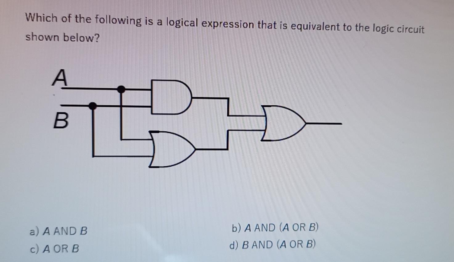 Solved Which Of The Following Is A Logical Expression That | Chegg.com