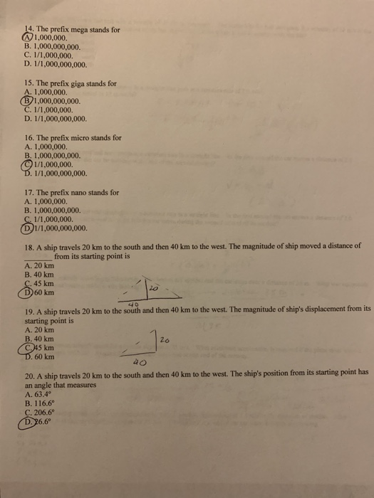 Solved 14 The Prefix Mega Stands For 1 000 000 B Chegg Com