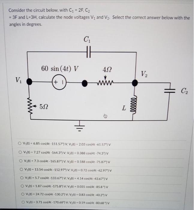 Solved Consider the circuit below, with C1 = 2F. C2 3F and | Chegg.com
