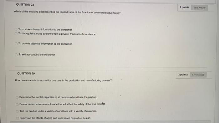 Solved QUESTION 28 Which Of The Following Best Describes The Chegg