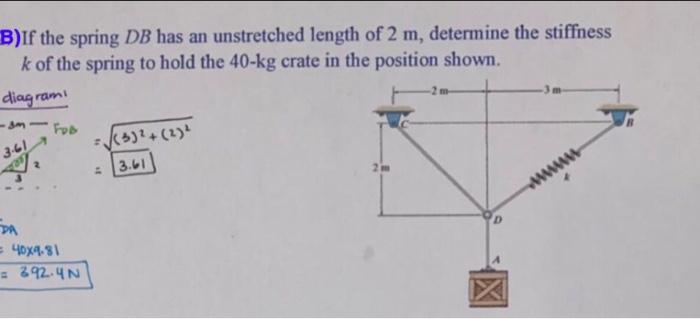 Solved A)Determine The Tension In Cables BA And BC Necessary | Chegg.com