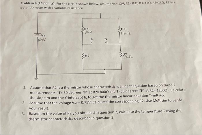Solved Problem 4 ( 25 points): For the circuit shown below, | Chegg.com