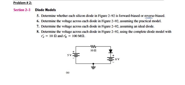 Solved 2-3 Diode Models 5. Determine Whether Each Silicon | Chegg.com