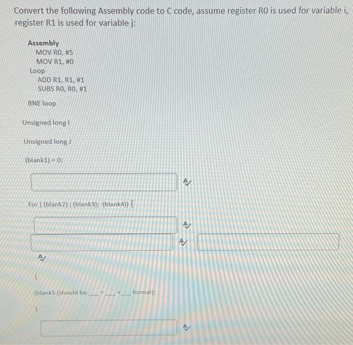 Solved Convert the following Assembly code to C code, assume