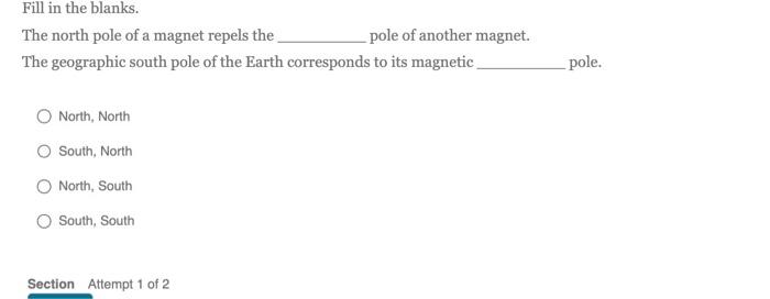 The north pole of a magnet on sale the north pole of another magnet