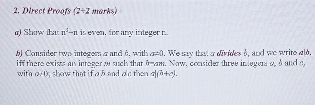 This is a discrete maths question about direct proof. | Chegg.com