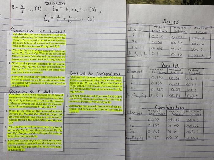 Solved equations R= 4 ... (1) Ree - R, thy + ... (2) (3) HK | Chegg.com