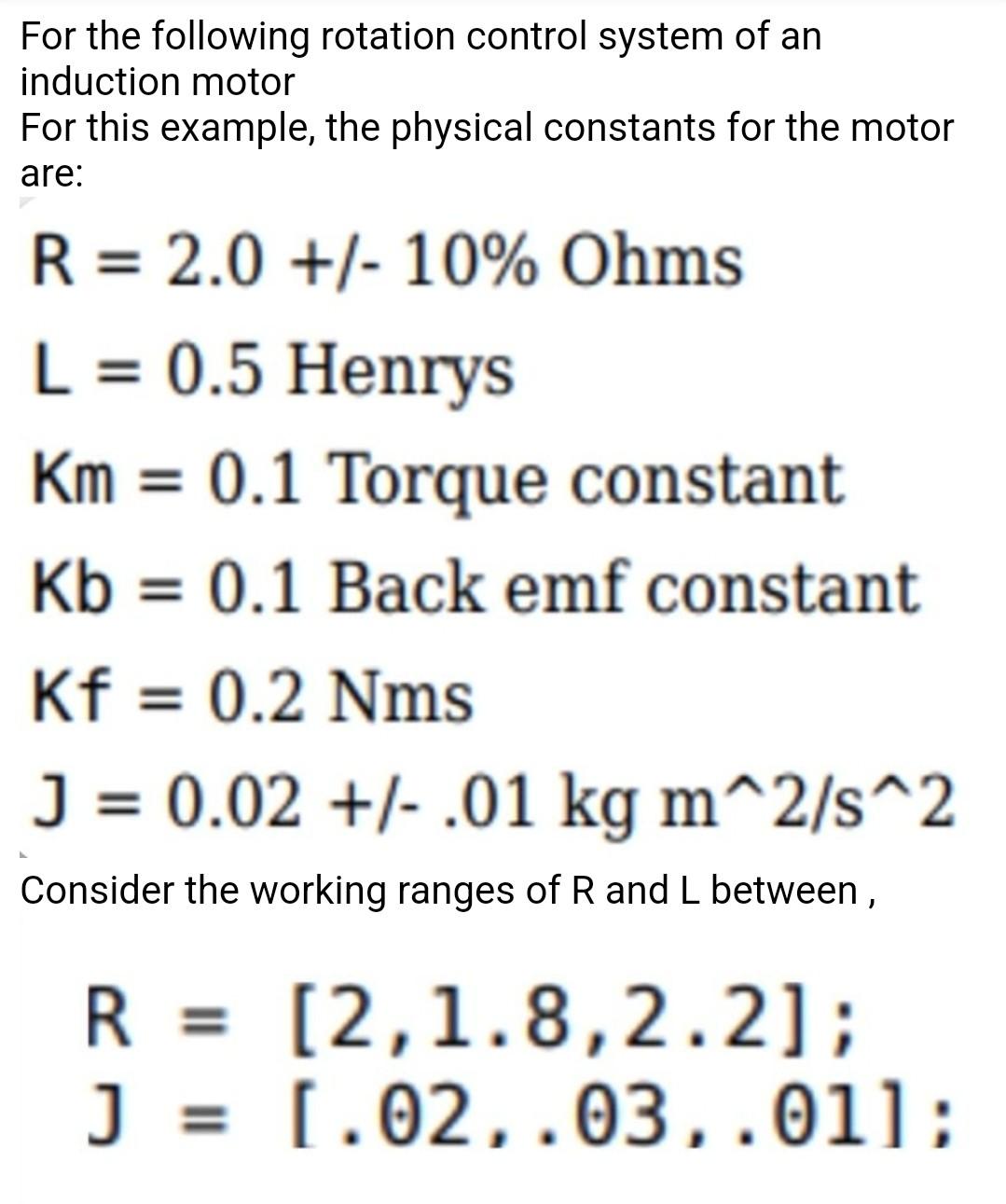 For the following rotation control system of an | Chegg.com