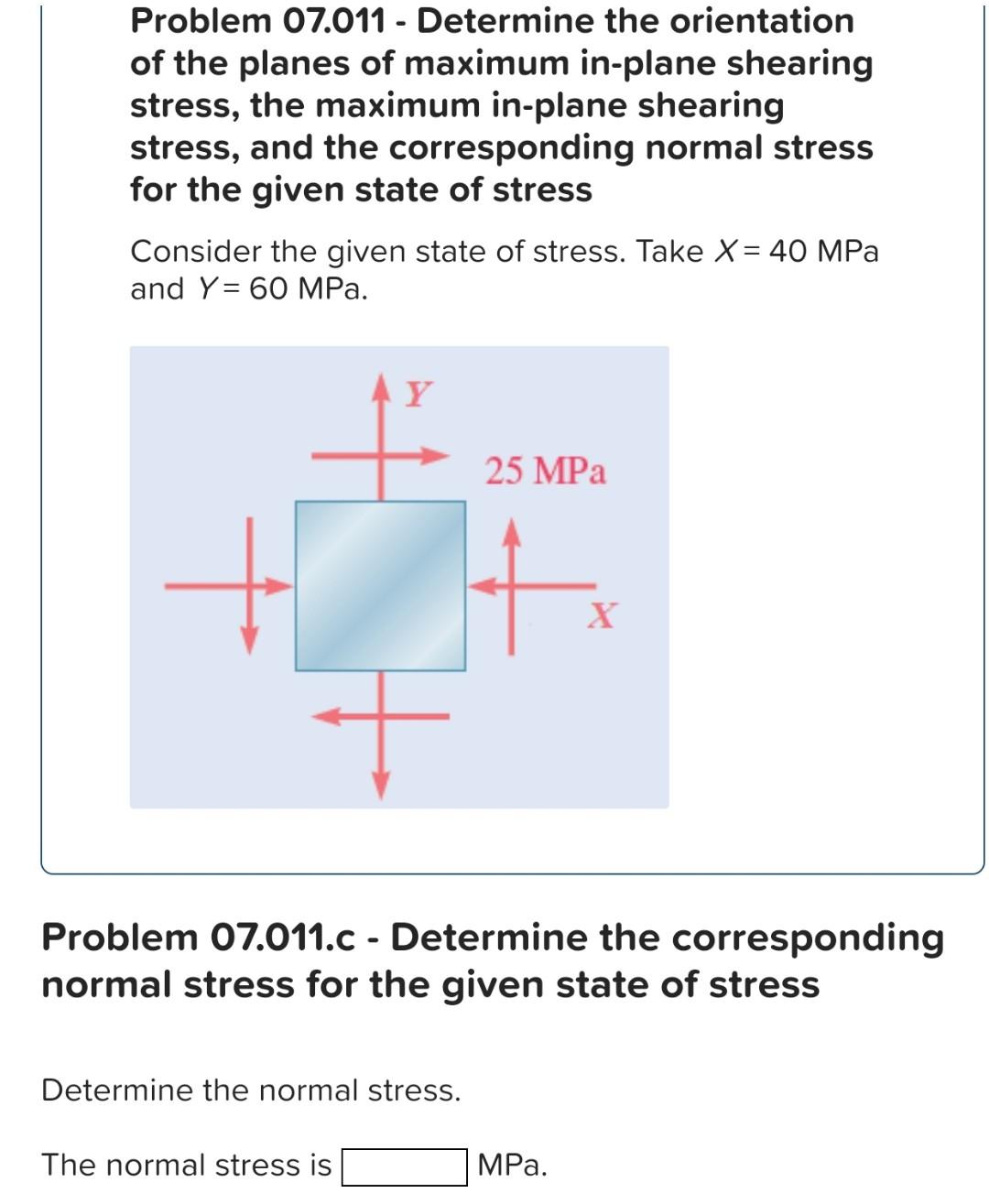 Solved Problem 07.011 - Determine the orientation of the | Chegg.com
