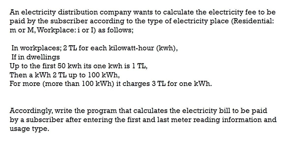 Solved An electricity distribution company wants to | Chegg.com