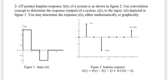 Solved 2- (25 points) Impulse response, h(t), of a system is | Chegg.com