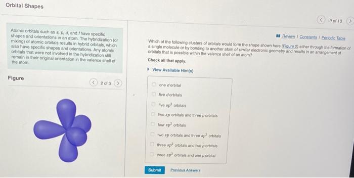 Solved Atomic orbitals such as s,p, d, and t have specific | Chegg.com