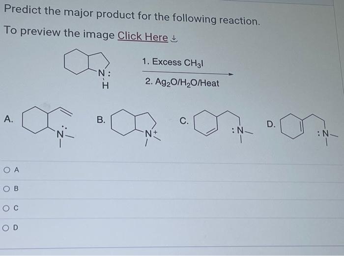 Solved Predict the major product for the following reaction. | Chegg.com