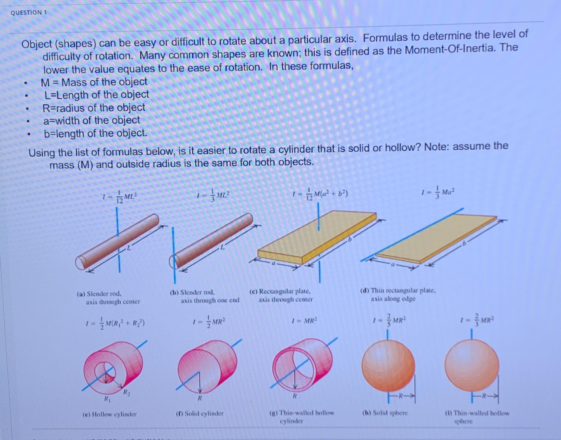 Solved QUESTION 1Object (shapes) ﻿can be easy or difficult | Chegg.com