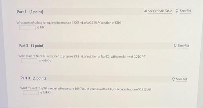 Solved What Mass Of Solute Is Required To Produce 4202 ML Of Chegg Com   Image