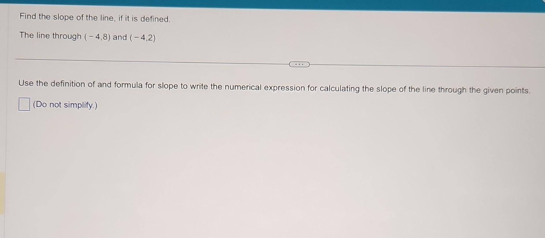 Solved Find the slope of the line, if it is defined. The | Chegg.com
