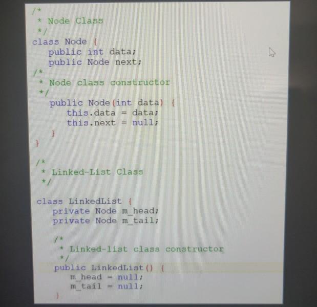 IN JAVA PLEASE PLEASE, Problem 1: Linked List In this | Chegg.com