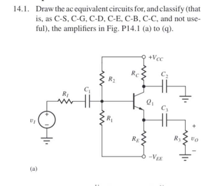 Solved 4.1. Draw the ac equivalent circuits for, and | Chegg.com