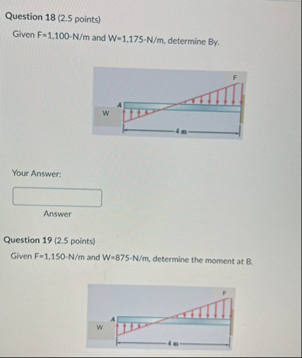 Solved Question 18 ( 2.5 ﻿points)Given F=1,100-Nm ﻿and | Chegg.com