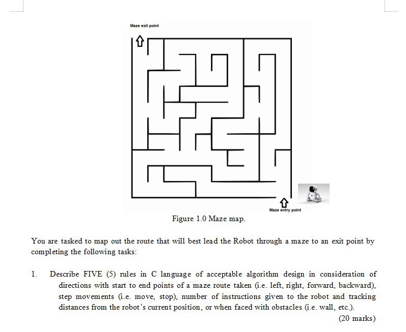 Solved 2a. ﻿Construct the maze route algorithm in pseudocode | Chegg.com image.