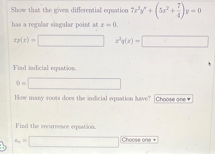 Solved Show that the given differential equation | Chegg.com