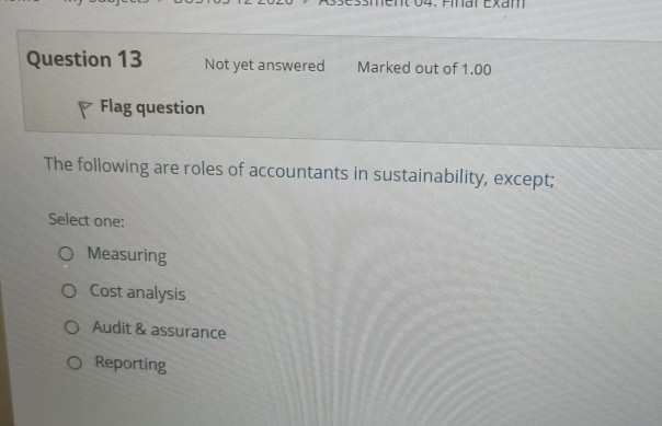 Solved Question 10 Not yet answered Marked out of 1.00 Flag | Chegg.com