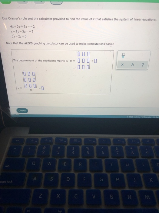 Use Cramer S Rule To Find The Solution To The Chegg Com