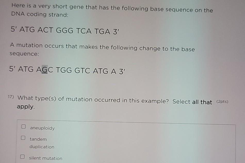 Solved Genetic Coding Problem Here is a very short gene that | Chegg.com