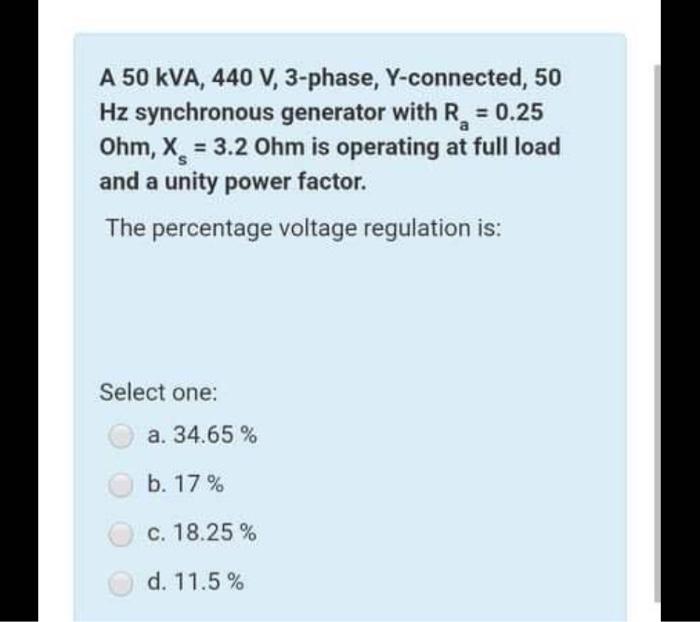 Solved A 18 Kw 500 V 3 Phase Y Connected 50 Hz 2 Po Chegg Com