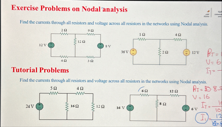 Solved Exercise Problems on Nodal analysisFind the currents | Chegg.com