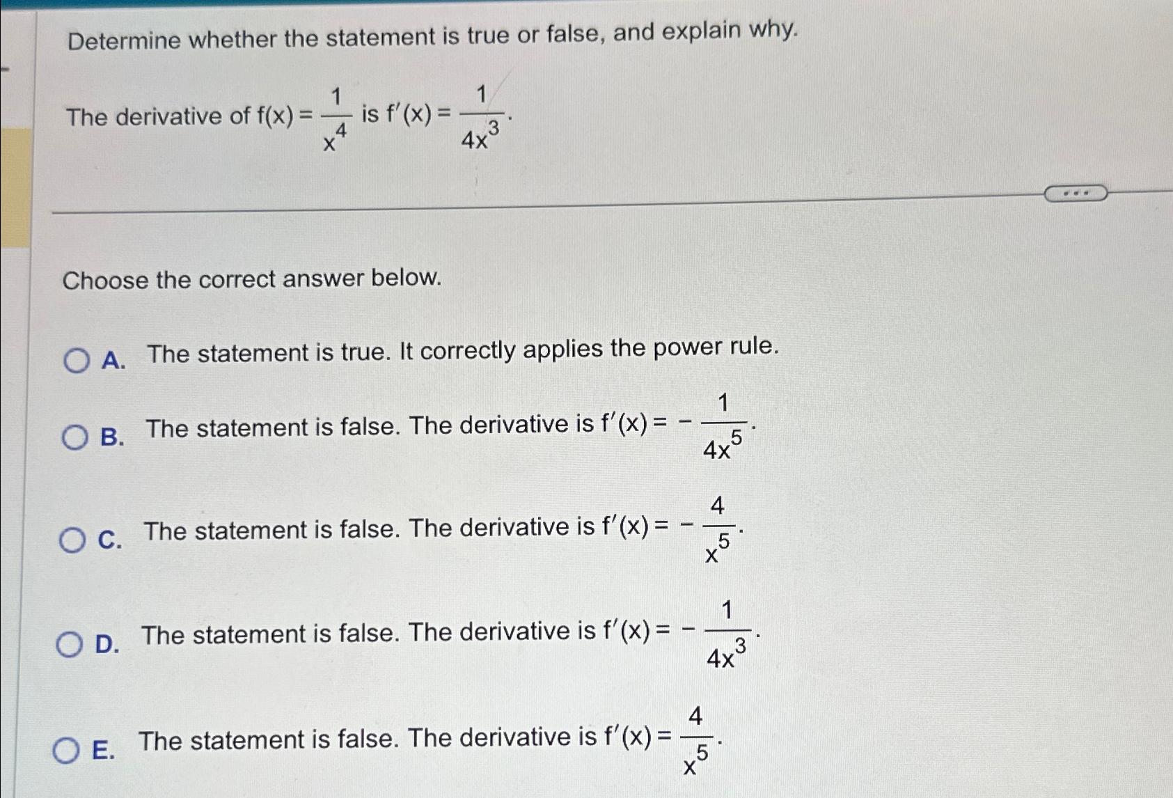 Solved Determine whether the statement is true or false, and | Chegg.com