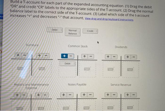 Solved Build a T-account for each part of the expanded | Chegg.com
